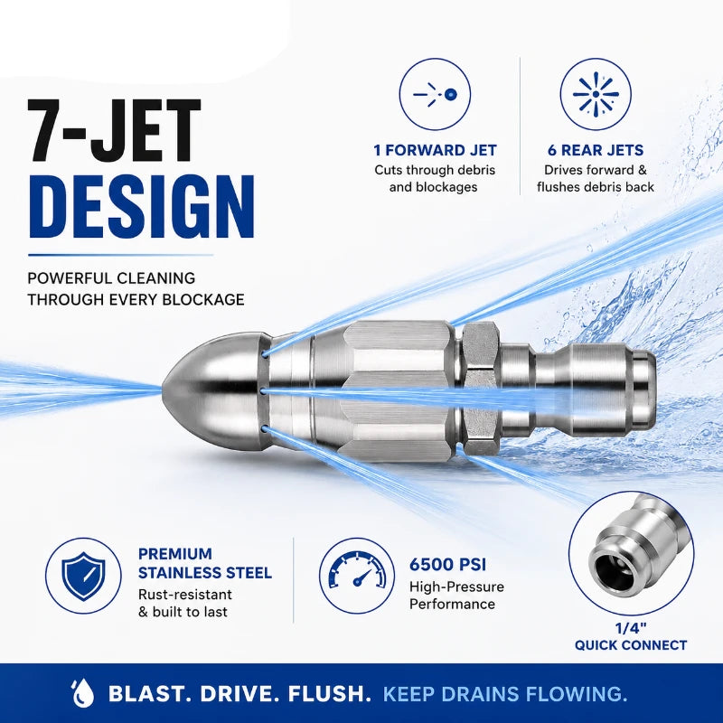 Stainless Steel Sewer Jetter Nozzle