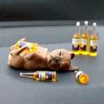 Cute Drunken Animal Resin Statue