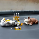 Cute Drunken Animal Resin Statue