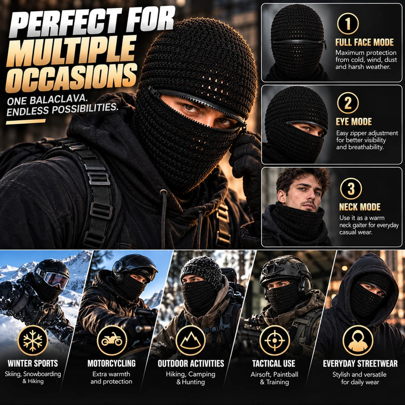 Zippered Knit Balaclava