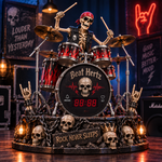 Metallic Skeleton Drummer Alarm Clock