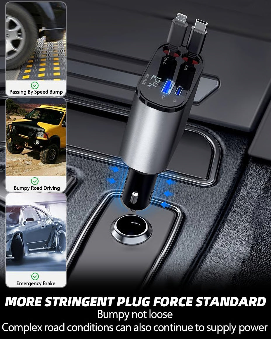 Fast Charge Retractable Car Charger