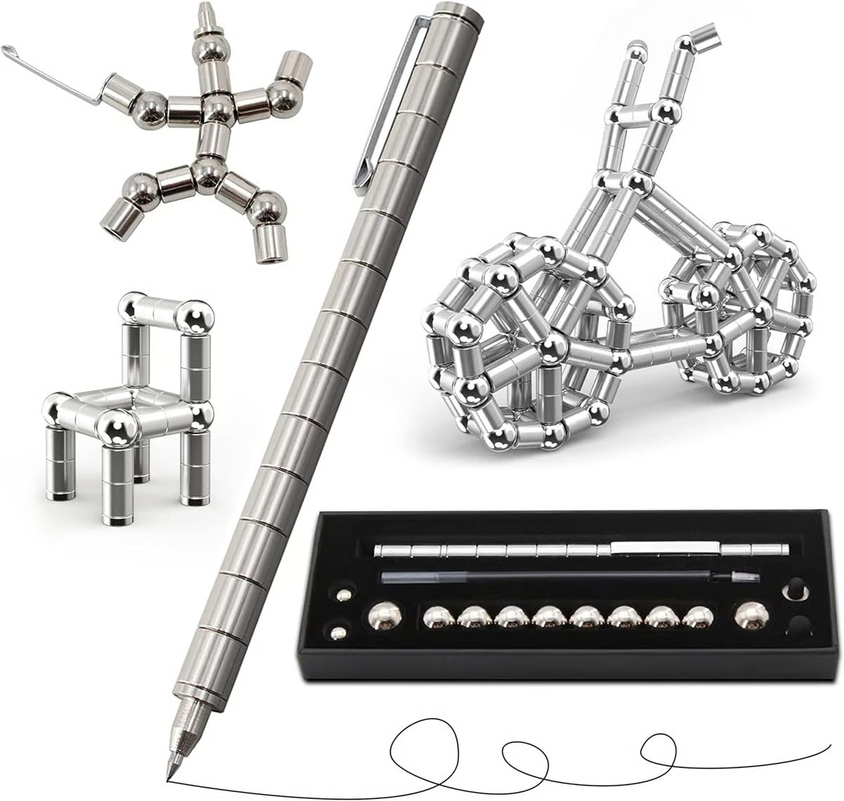 Magnetic Fidget Pen: Transform Into Various Shapes