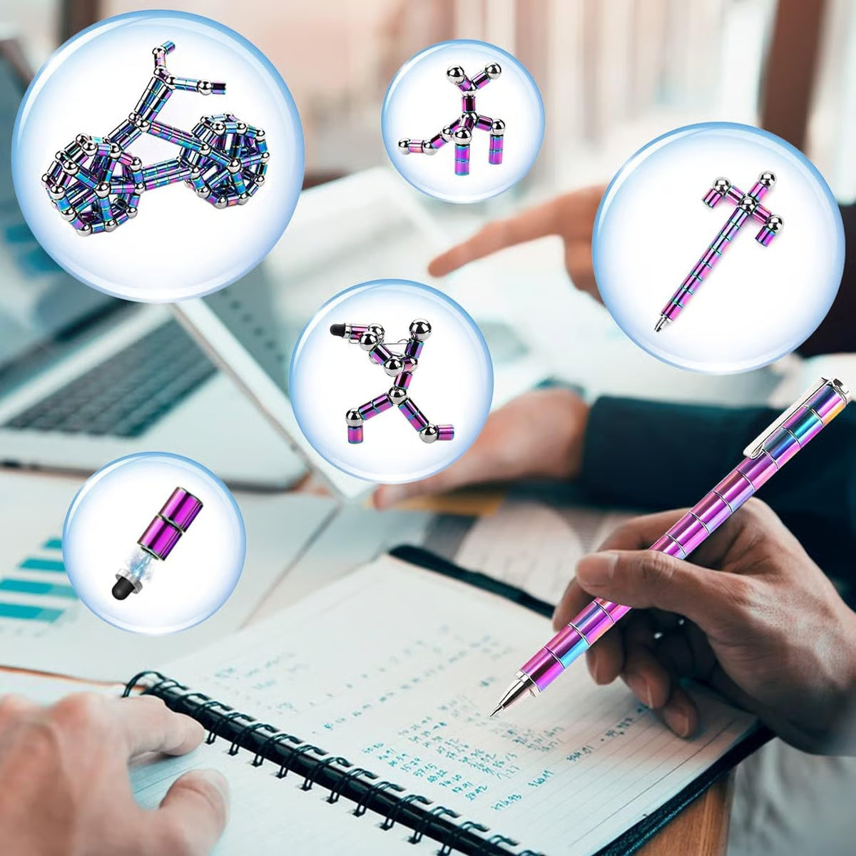 Magnetic Fidget Pen: Transform Into Various Shapes