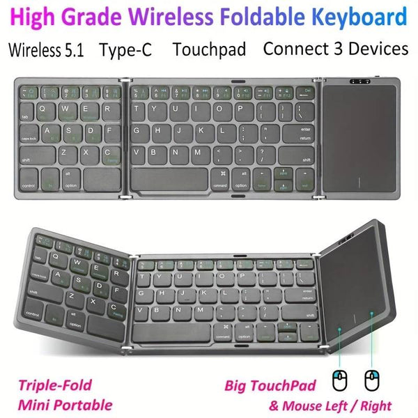 Ultra Thin Wireless Foldable Keyboard