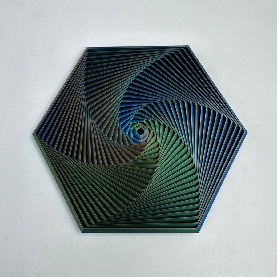 3D Printed Hexagonal Magic Spiral Tower Puzzle