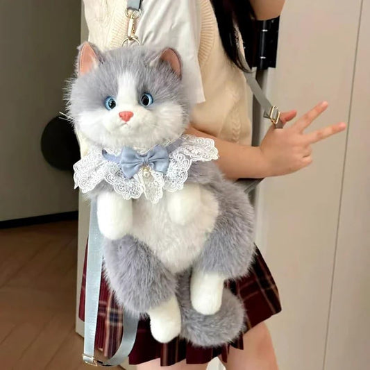CuddlyCat Plush Backpack Purse