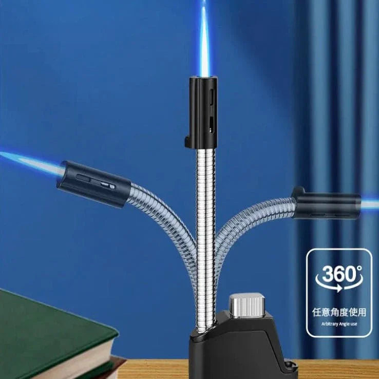 360° Flexible Neck Windproof Butane Torch Lighter – Foldable & Rechargeable