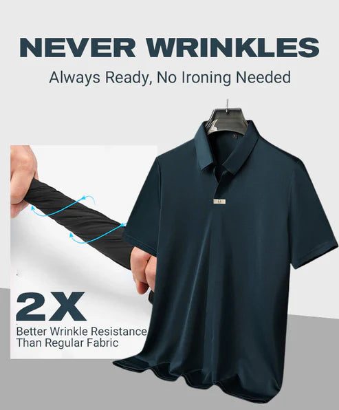 Men’s Casual Lapel Breathable Wrinkle-free T-shirt